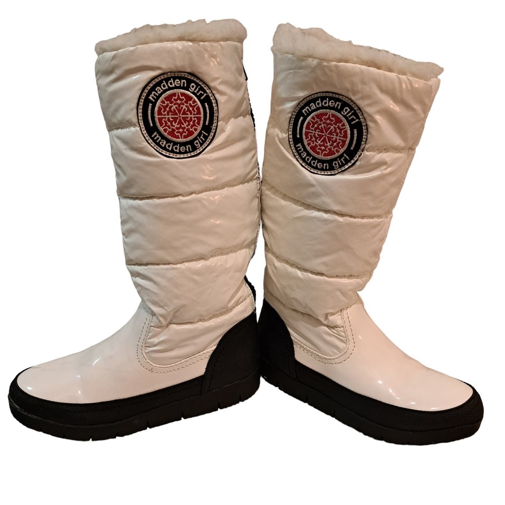 Madden Girl Iggloo Platform Puffy Snow Boots White Size 7M
